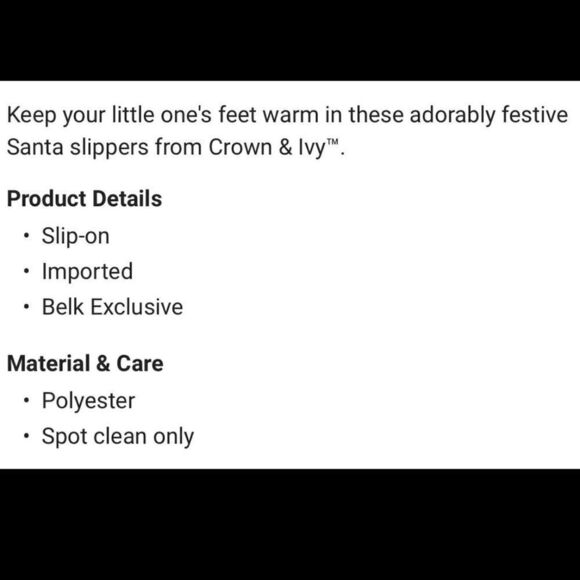 NWT Crown and Ivy Unisex Baby 5 Santa Shoes Christmas Slippers Slip On Red White - Picture 10 of 13